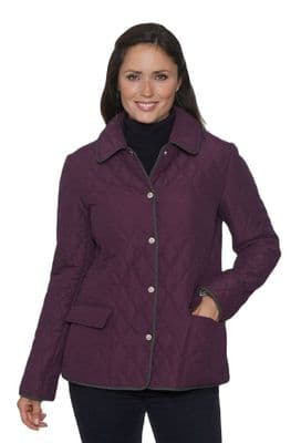 Womens Diamond Quilted Purple Jacket db907