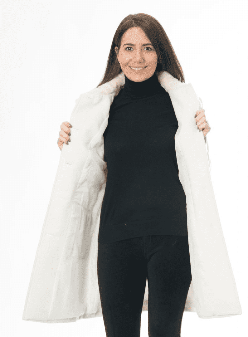 Womens Faux Cashmere Coat with Faux Fur Collar K802W