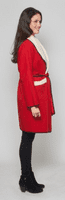 Womens Faux Wool Red Coat K1446