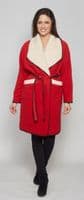 Womens Faux Wool Red Coat K1446