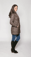Womens Feather Down Ultra Light Quilted Brown Coat db724