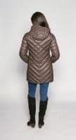 Womens Feather Down Ultra Light Quilted Brown Coat db724