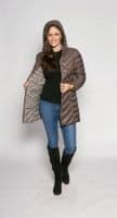 Womens Feather Down Ultra Light Quilted Brown Coat db724