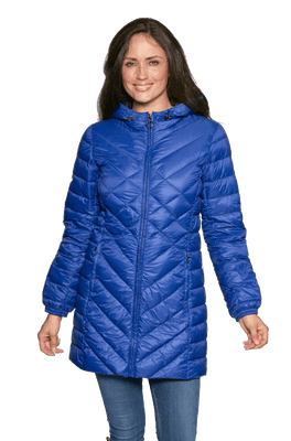 Womens Feather Down Ultra Light Quilted Cobalt Coat db724