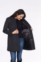 Womens Funnel Neck Wool Mix  Mandarin Collar Coat K1777C