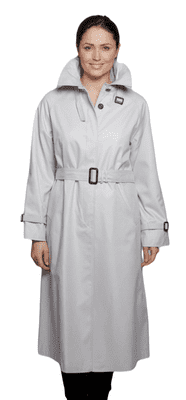 Womens Generous Fit Classic Luxury Silver Grey Trench Coat db3007