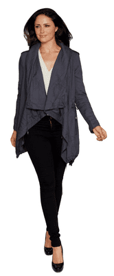 Womens Grey Lightweight Parka Coat db4001