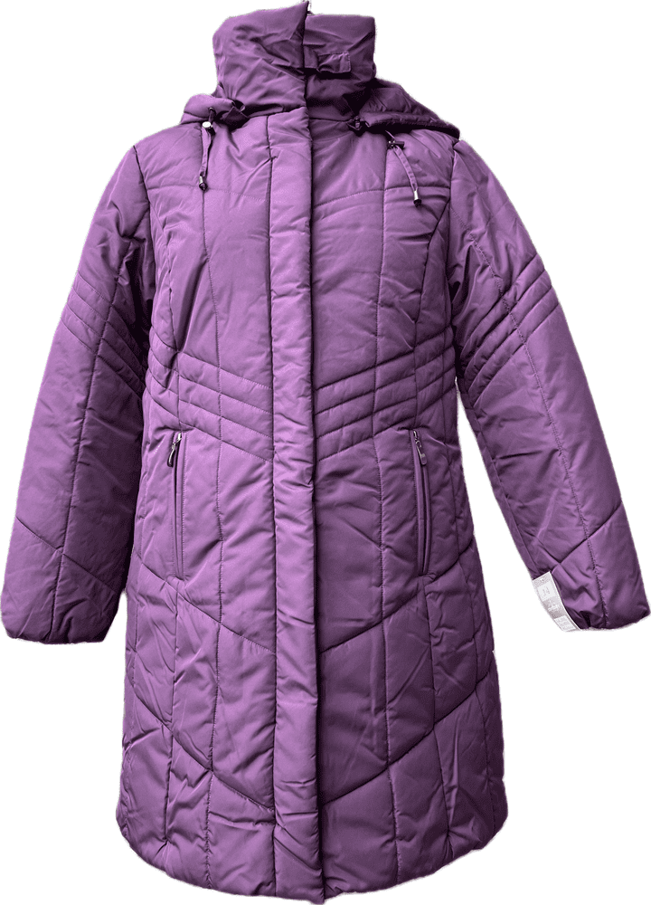 Womens Hooded Padded Dark Lilac Anorak Coat db7023