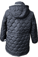 Womens Hooded Padded Winter Black Anorak Coat db7019