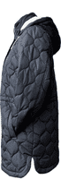 Womens Hooded Padded Winter Black Anorak Coat db7019