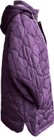 Womens Hooded Padded Winter Dark Lilac Anorak Coat db7019