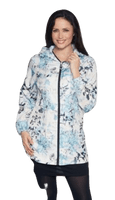 Womens  Lightweight Travel Jacket Turquoise Print db3127