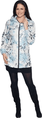 Womens  Lightweight Travel Jacket Turquoise Print db3127