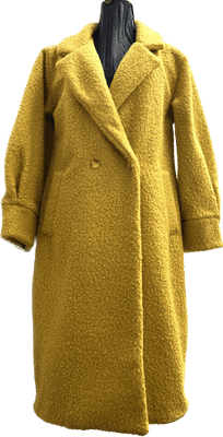 Womens Long Length Mock Bouclet Wool Teddy Bear Coat K1576