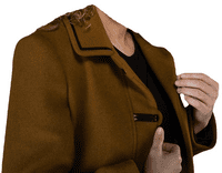 Womens Long Wool Mix Olive Jacket K927