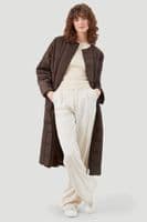 Womens Longline Belted Hooded Padded Coat db7018