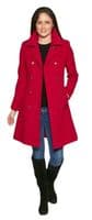 Womens Luxury 5% Cashmere Wool  Warm Double Breasted Red Coat K715C
