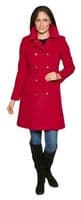 Womens Luxury 5% Cashmere Wool  Warm Double Breasted Red Coat K715C