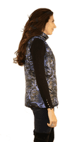 Womens Luxury Reversible Quilted Feather Down Black Print Gilet db324