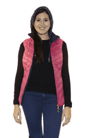 Womens Luxury Reversible Quilted Feather Down Pink Navy Gilet db324