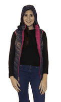 Womens Luxury Reversible Quilted Feather Down Pink Navy Gilet db324