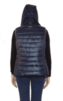 Womens Luxury Reversible Quilted Feather Down Pink Navy Gilet db324