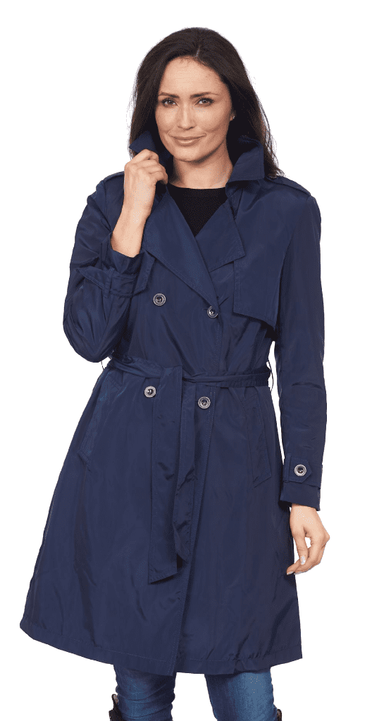 Womens Navy Lightweight Trench Coat db290