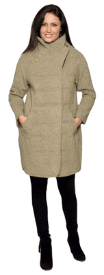 Womens Oatmeal Cocoon Coat K1440