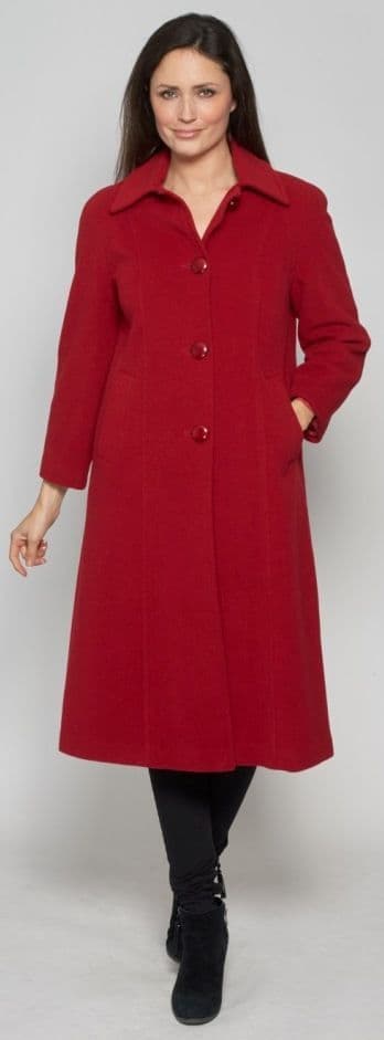 Womens Petite Fit Elegant Coat with Peter Pan Collar K7065J
