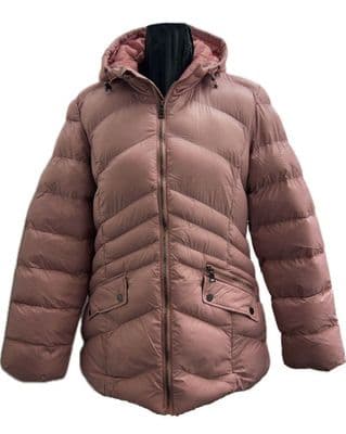 Womens Pink Padded Hooded Jacket db415