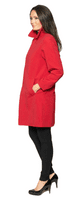 Womens Red Microfibre Coat db696