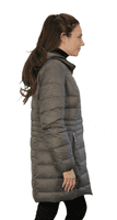 Womens Reversible Feather Down Padded Charcoal-Black Coat db924