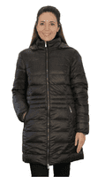 Womens Reversible Feather Down Padded Charcoal-Black Coat db924