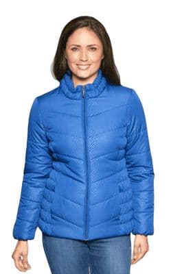 Womens Short Padded Zip Up Cobalt Jacket db6508