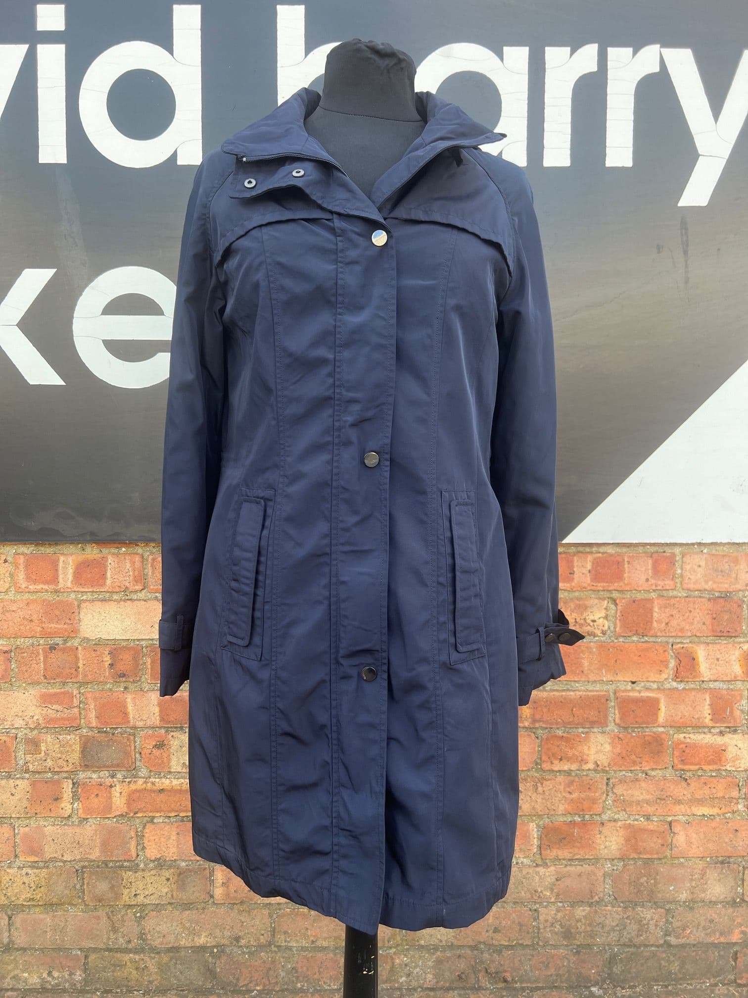 Womens Showerproof Hooded Mac Gree Coat db3123 - Main Image