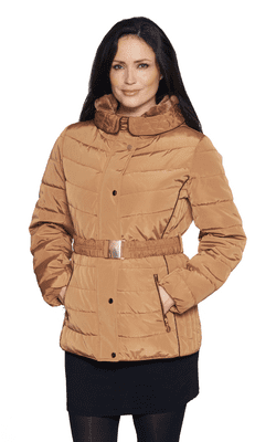 Womens Stunning Faux Down  Gold Jacket db630