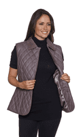 Womens Taupe Diamond Quilted Gilet db309