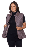 Womens Taupe Diamond Quilted Gilet db309