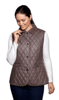 Womens Taupe Diamond Quilted Gilet db309