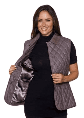 Womens Taupe Diamond Quilted Gilet db309