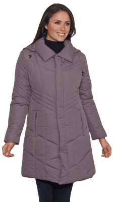 Womens Taupe Hooded Padded Anorak Coat db7023