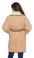 Womens Warm Camel Fleece Blanket Coat K1446