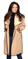 Womens Warm Camel Fleece Blanket Coat K1446