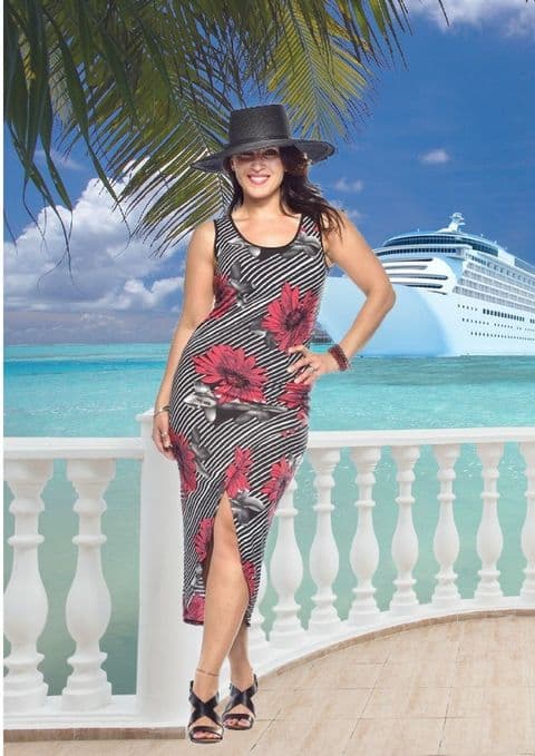 A Rapz - Large Flower Dress Red