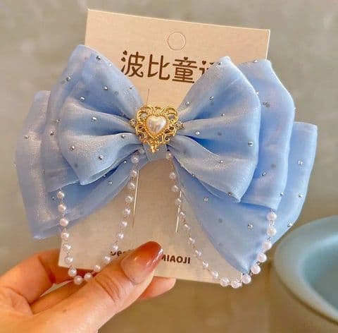 Aqua Pearl Bow Hair Clip £14.99