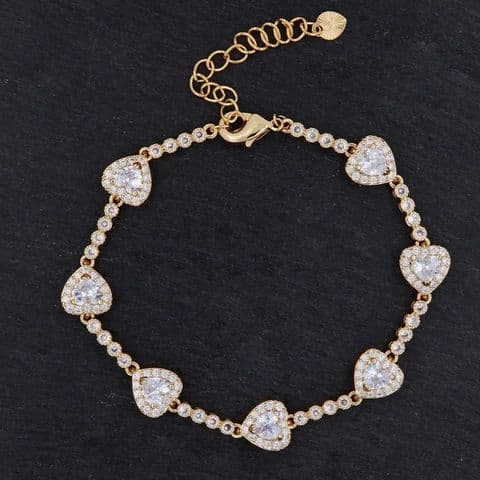 BandS - 18K Gold Plated Heart Shaped Zircon Bracelet £14.99