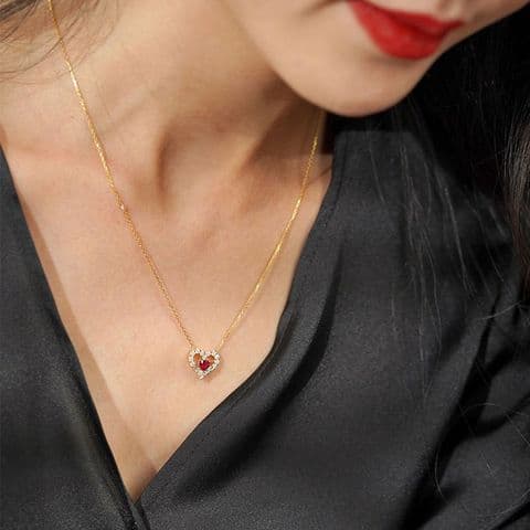 BandS - 925 Silver- Gold Plated Heart Shaped Necklace£29.95