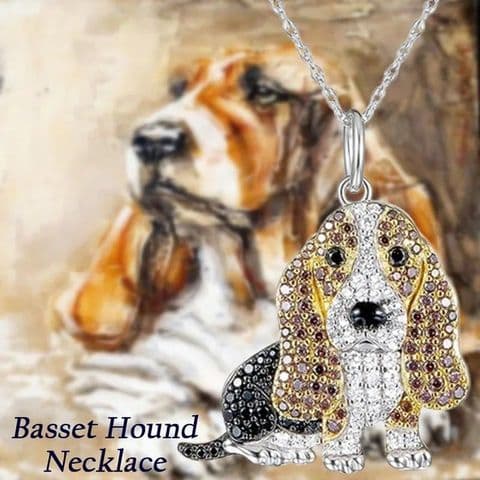 BandS - Basset Hound Diamonte Necklace £14.99