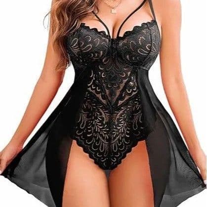 BandS - Black Lace Body with Chiffon Skirt