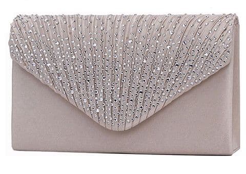 BandS - Bling Clutch Bag Silver